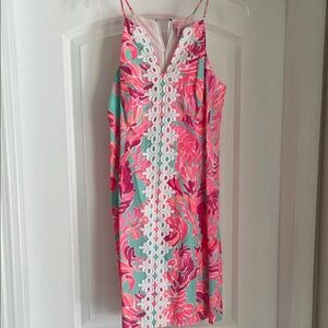 Lilly Pulitzer Pink and Green Floral Mini Dress